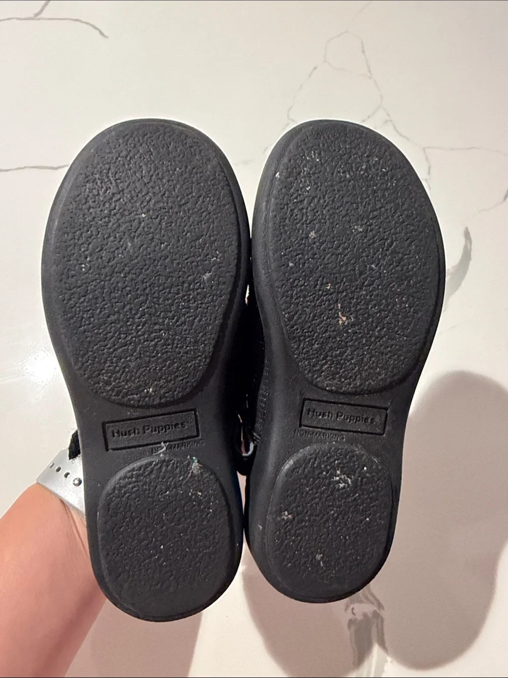 Hush Puppies Girls' Black Mary Jane Shoes with Purple Lining